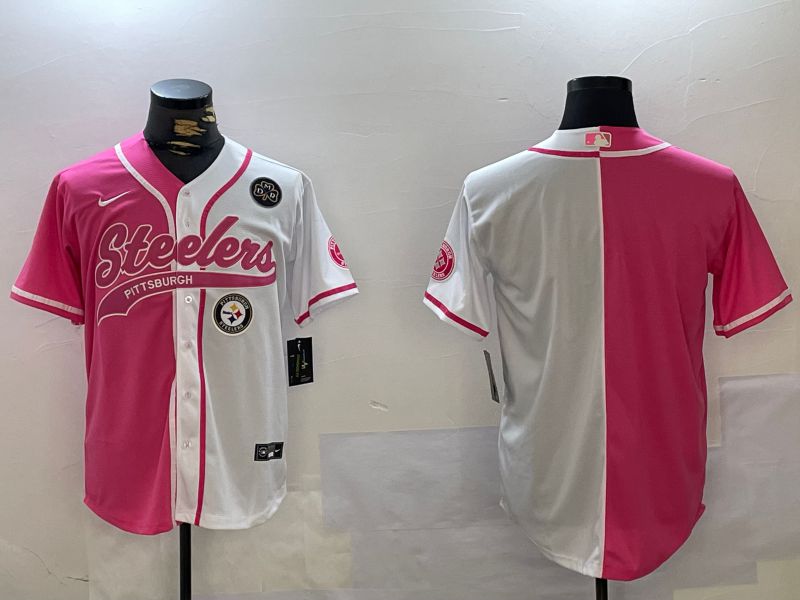 Men Pittsburgh Steelers Blank white pink Joint Name 2024 Nike Limited NFL Jersey style 4->pittsburgh steelers->NFL Jersey